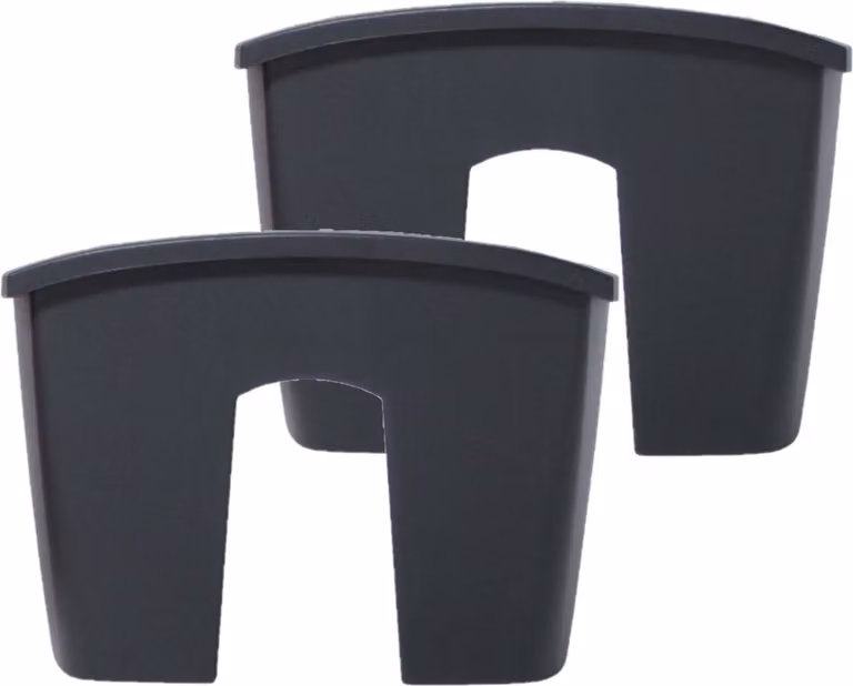 Set van 2 kunststof balkonplantenbakken voor op de railing, antraciet grijs, B: 39 cm, D: 28 cm, H: 20 cm