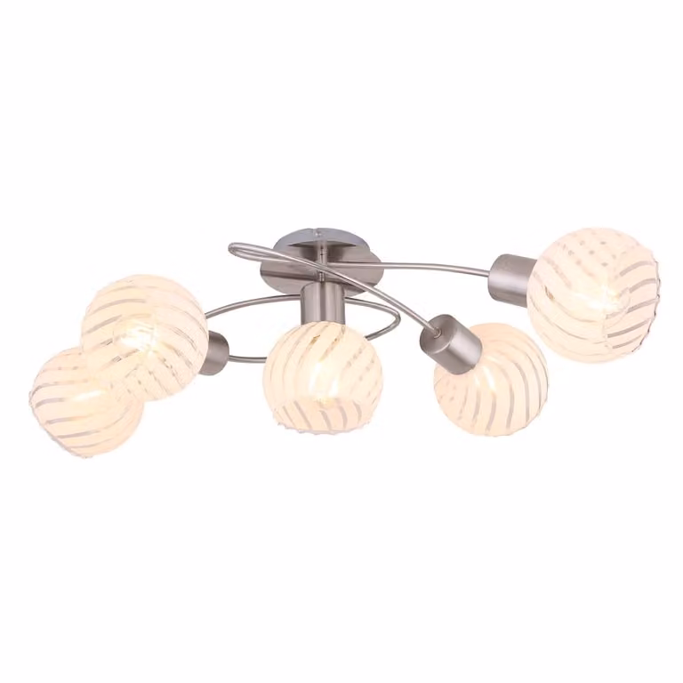 Globo Plafondlamp Willy Zilver 5-lichts Modern