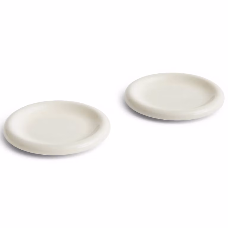 HAY Barro bord set 2 stuks, wit, Ø 18 cm