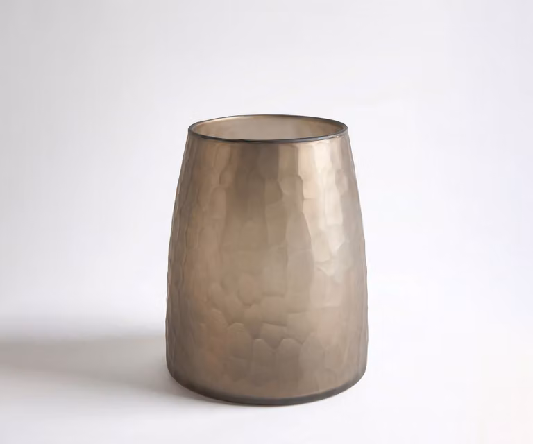Delife Vaas Facetta Handgemaakt Glas Opal B: 19 cm, D: 19 cm, H: 22 cm
