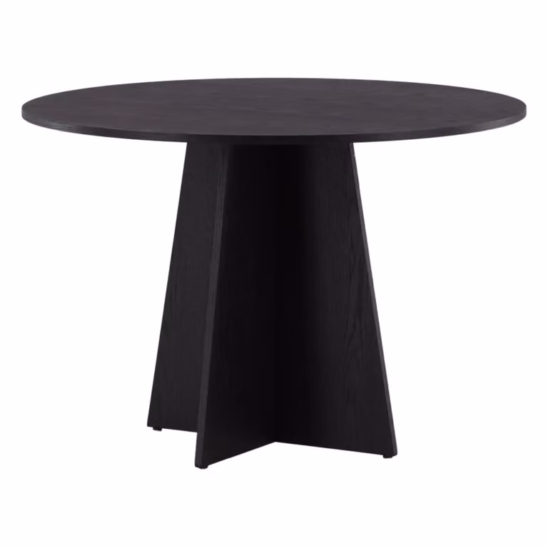 Nest of Nora Ronde eettafel Kuna - Houtfineer - Zwart - ⌀110 cm, H: 75 cm
