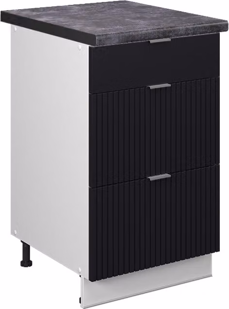 Vicco Fame-Line Keukenonderkast Zwart gestreept Antraciet Model 50986