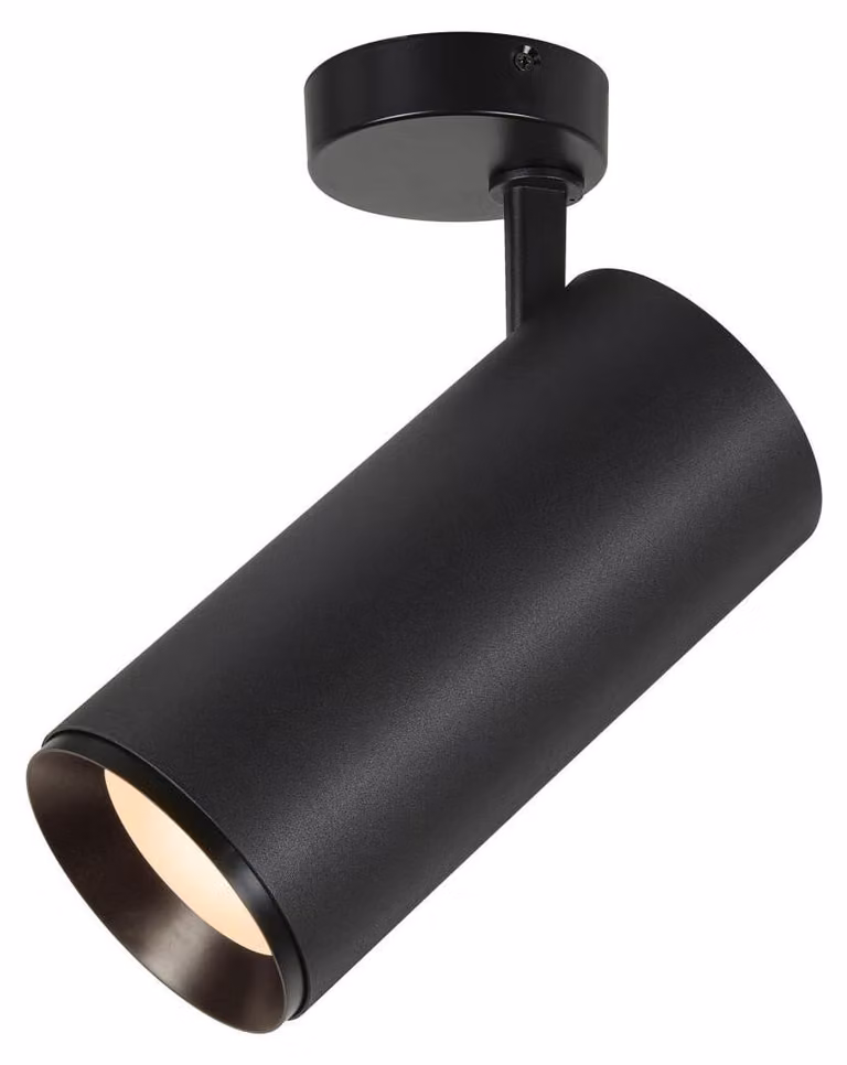 SLV Numinos XL LED-opbouwspot zwart, 3000K, 36W, 3530 lm, dimbaar, 24 graden