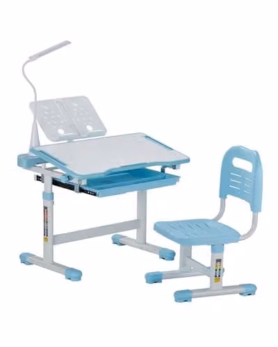VEVOR Kinderbureauset met verstelbare stoel en kantelbaar blad, Blauw