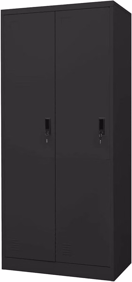 Antraciet Stalen Archiefkast voor Kantoor met 2 Planken, B: 80 cm, D: 50 cm, H: 180 cm