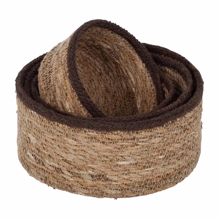 Dixie Emil Seagrass Mand Small 4-pack Natuur-bruin