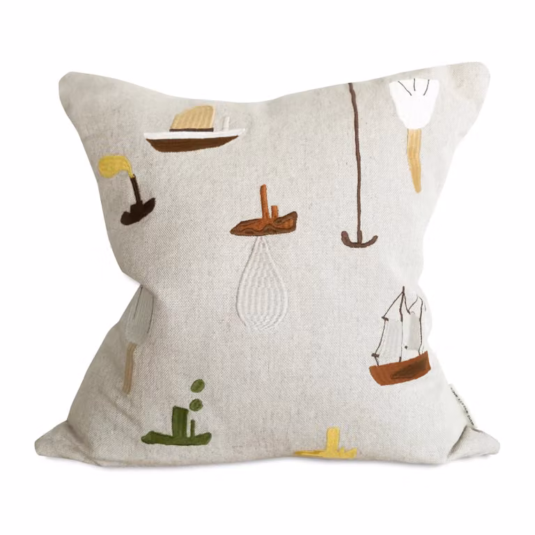 Fine Little Day Sail With Me kussenhoes Grijs 48 x 48 cm