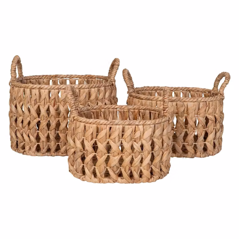 Nest of Nora Set van 3 Opbergmanden - Waterhyacint - Natural