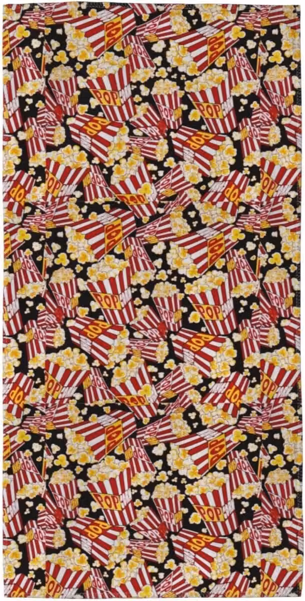 Zachte badlakens met popcorn print in zwart - 30 x 60 cm
