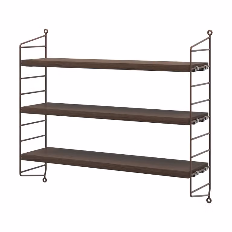 String Pocket wandplank Donker eiken-donkerbruin