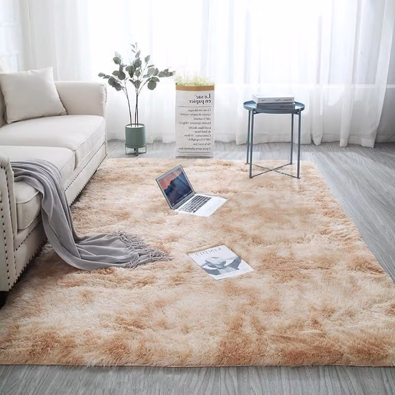 Beige Hoogpolig Vloerkleed - Waterafstotend - 60 x 150 cm