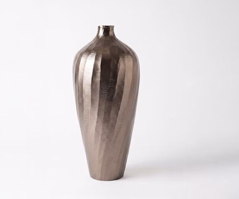 DELIFE Vaas Torvia Handgemaakt Aluminium Mokka Bronze B17 x D17 x H41 cm