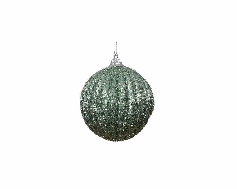 Groene kerstbal met abstract geometrisch ontwerp, diameter: 8 cm