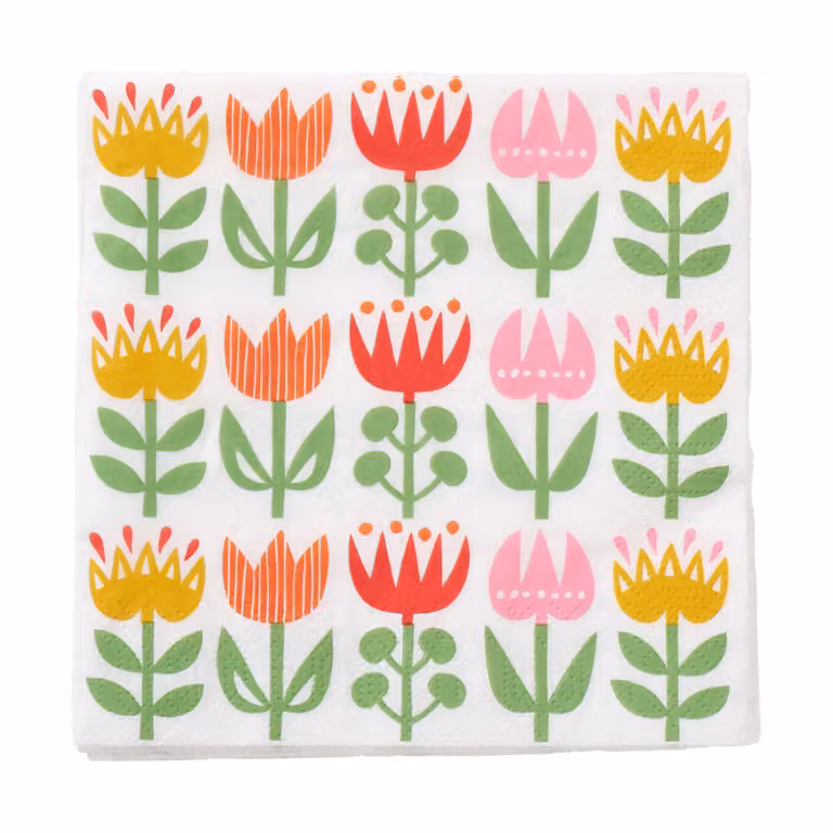 Klippan Yllefabrik Tulip servetten 20-pack Multi, 33 x 33 cm