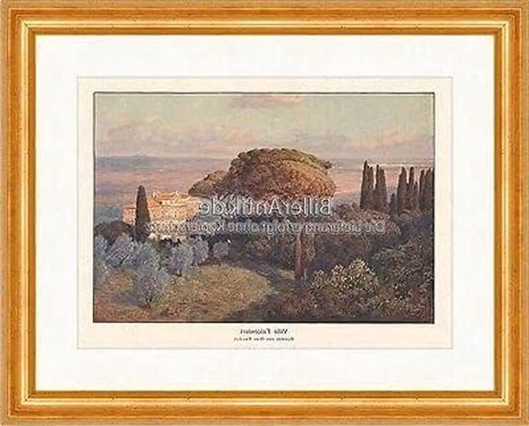 Kunstdruk Villa Falconieri - Max Roeder Frascati - Wanddecoratie - Originele Facsimile - 37 x 30 cm