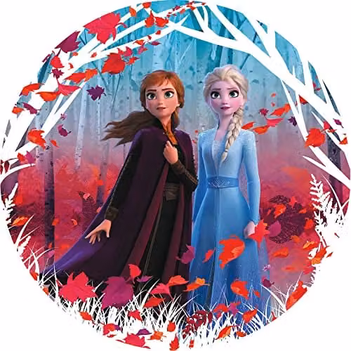 Komar Disney Frozen 2 Winter is coming rond zelfklevend fotobehang voor de kinderkamer, Diameter: 125 cm