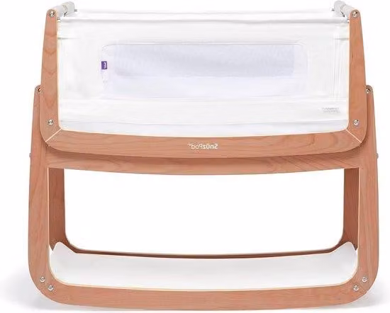 Modern babybed en wieg van massief hout in zwart, wit en multicolor met natuurlijk design, 60 x 120 cm
