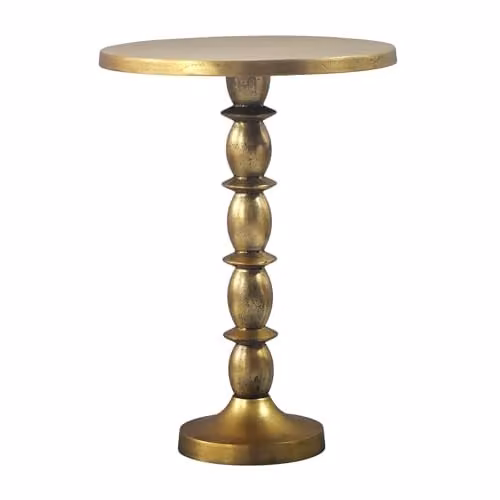 WOHNLING Bijzettafel Rond Aluminium Goud Raw Afwerking B/D/H: 40 x 40 x 56 cm