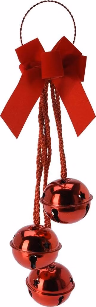 Rode kerstdeurhanger van metaal, 46 cm