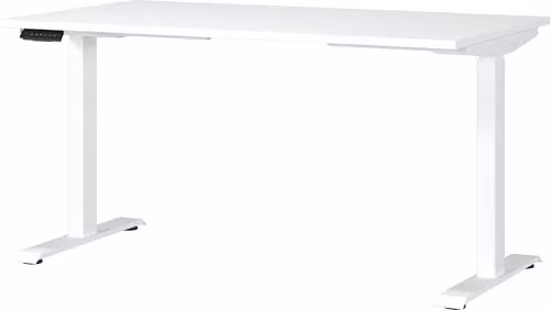 Germania elektrisch in hoogte verstelbaar bureau wit, B/D/H: 140 x 120 x 80 cm