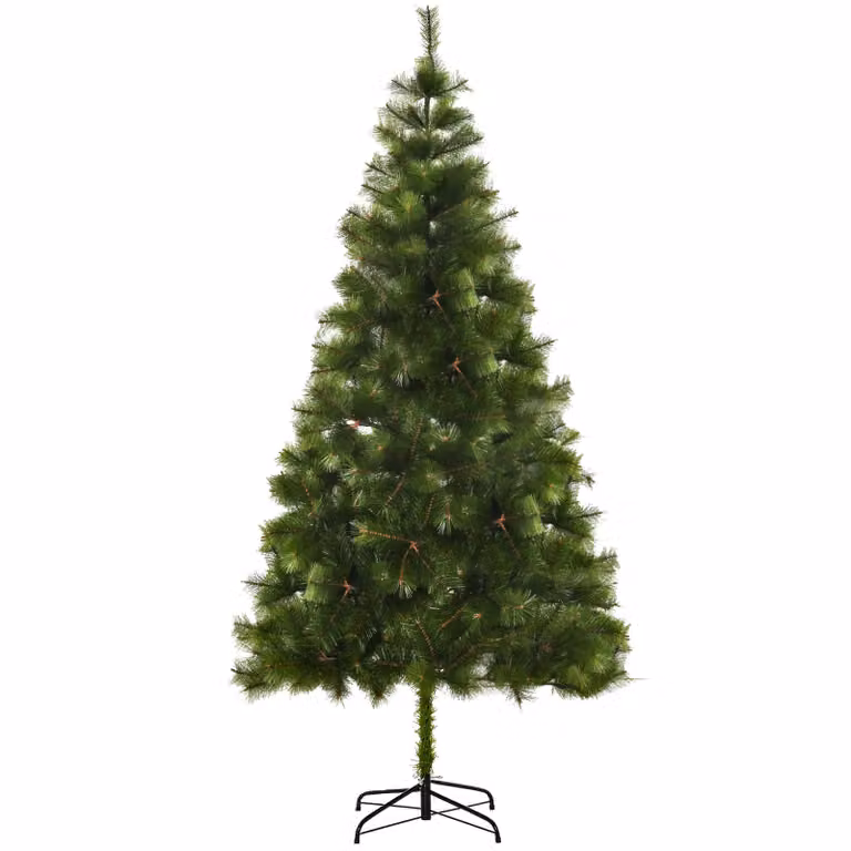 HOMCOM Kunstkerstboom met 505 takken, 2,1 m hoog, inclusief stevige metalen standaard