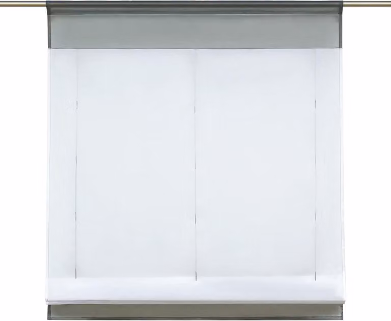 Grijs transparant voile lintgordijn voor raamdecoratie, breedte: 120 cm of 80 cm