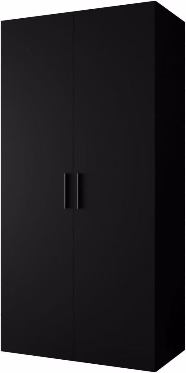 Zwarte kledingkast met kledingstang voor de slaapkamer of hal, Breedte: 100 cm