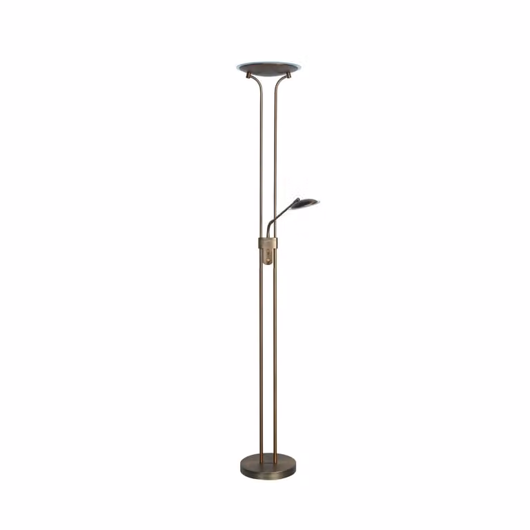 Highlight Strato klassieke vloerlamp in koper en brons met ronde kap Ø 28 cm