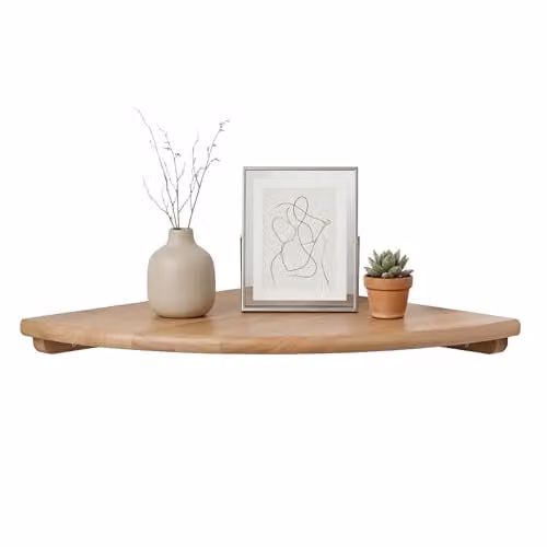 Relaxdays Hoekplank Walnotenhout Bruin B/D/H: 40 x 40 x 3 cm