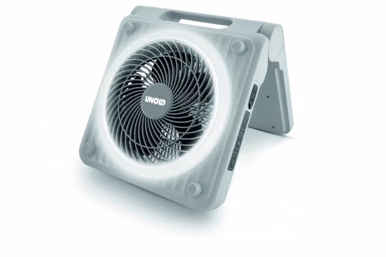 Unold 86517 Zonnepaneelventilator, grijs, voor kamperen