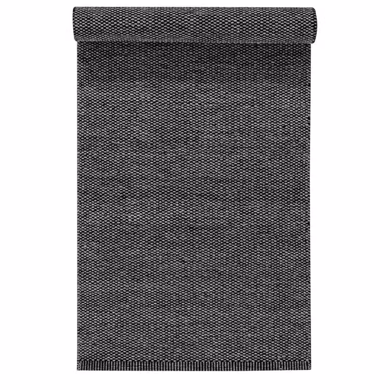 Scandi Living Lea wollen vloerkleed zwart 80 x 240 cm
