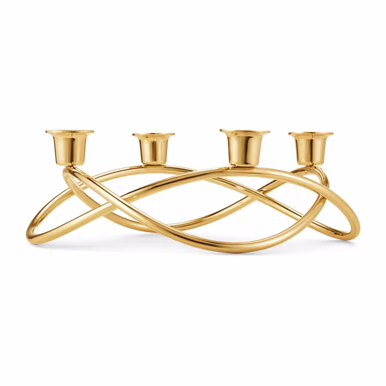 Georg Jensen Season kandelaar, verguld, Ø 26 cm