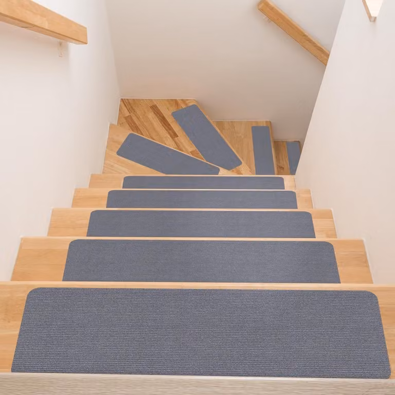 Zelfklevende antislip trapmat voor binnengebruik, Zwart, B/D: 90 x 30 cm
