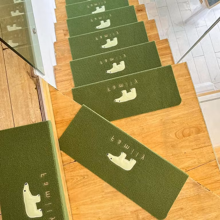 Zelfklevende antislip traptrede matten voor senioren - Groen - 55 x 22 cm