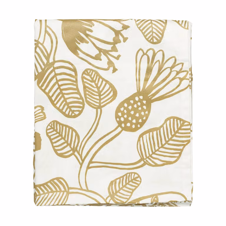 Marimekko Tiara tafellaken Wit-goud 135 x 250 cm