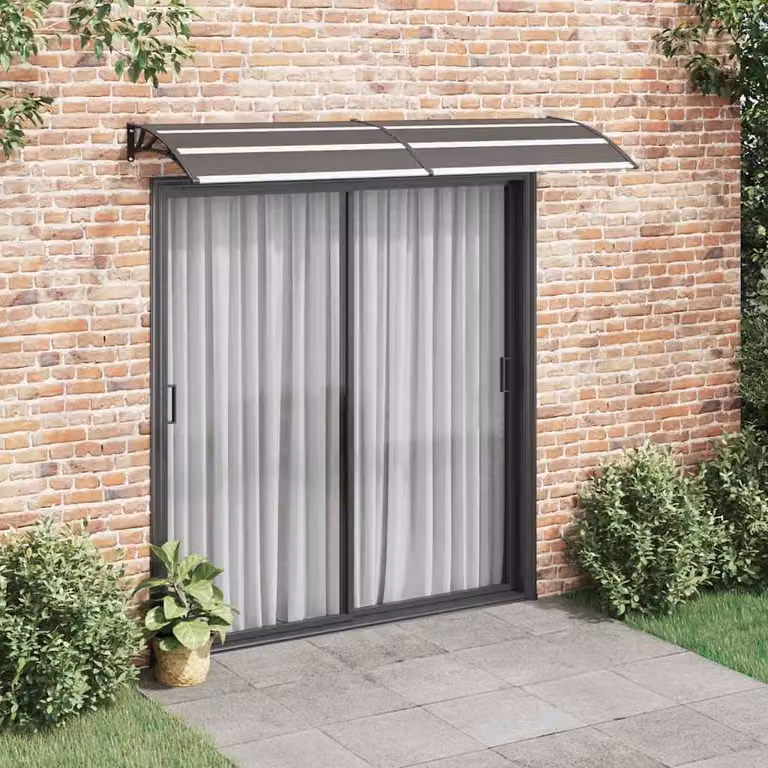 vidaXL Overkapping zwart polycarbonaat 240 x 75 cm