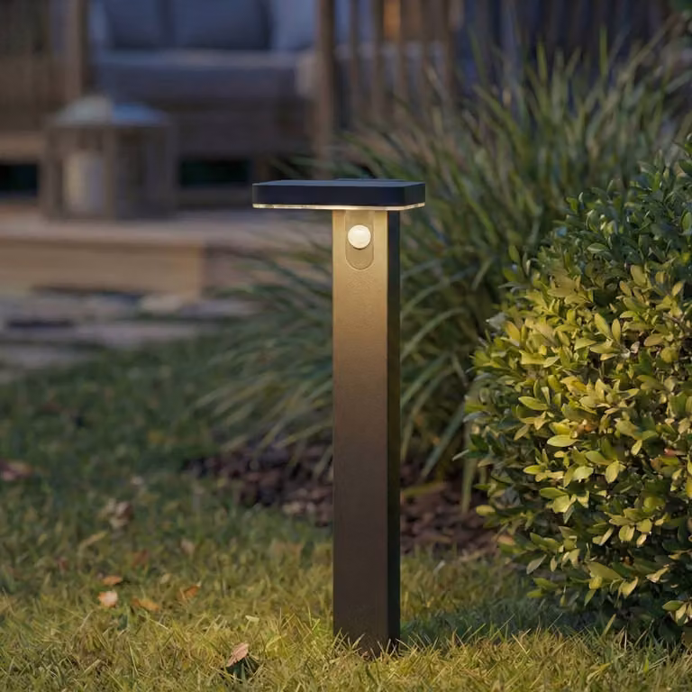 Tarlson PRIOS LED Solar Tuinpadverlichting - Modern Vierkant - Zwart - Met Bewegingssensor en Schemersensor