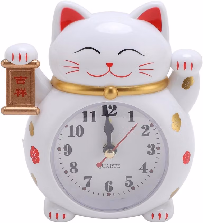 Schattige Kat Alarmklok voor op het bureau, decoratieve wekker voor volwassenen en kinderen