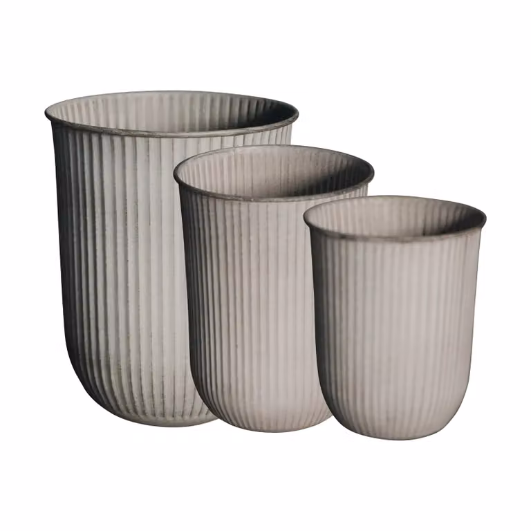 DBKD Out stripe bloempot 3-pack Beige voor op tafel