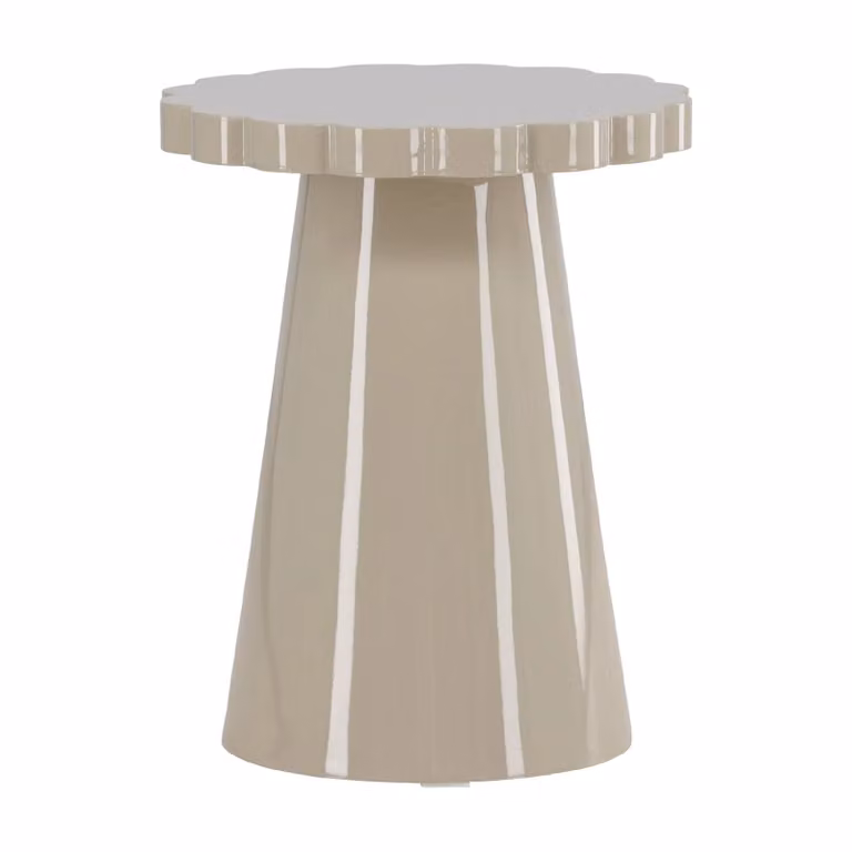 Nest of Nora Ronde bijzettafel - Beige - MDF hoogglans - Diameter: 45 cm