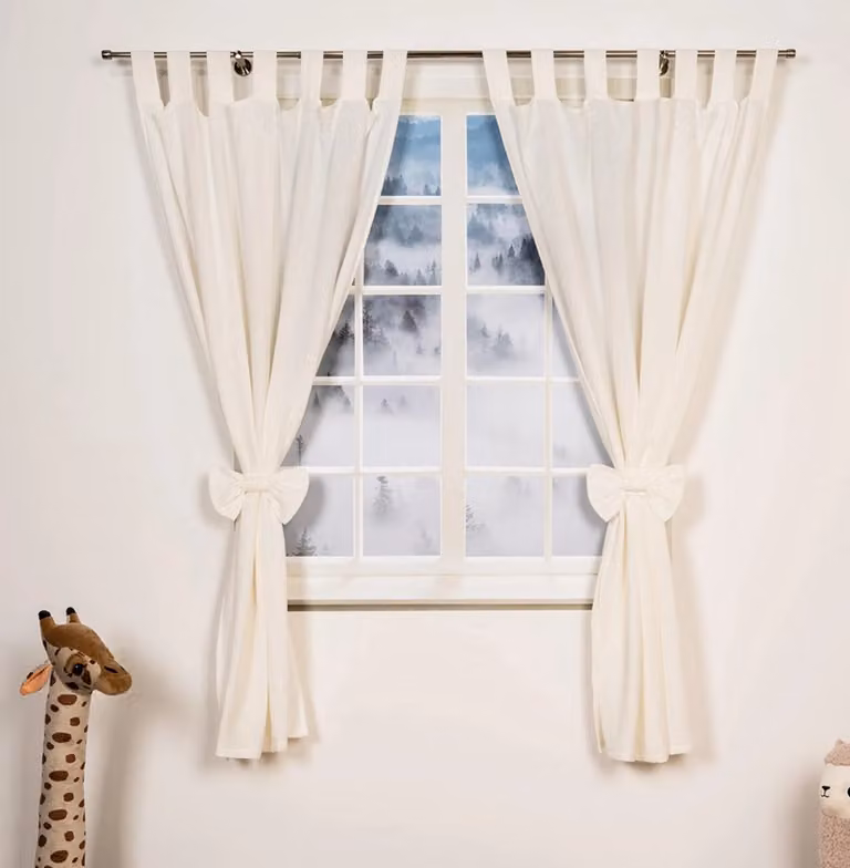 Alavya Home Gordijnen met Lussen Wit Katoen - 2 Stuks set - Breedte: 100 cm, Hoogte: 150 cm