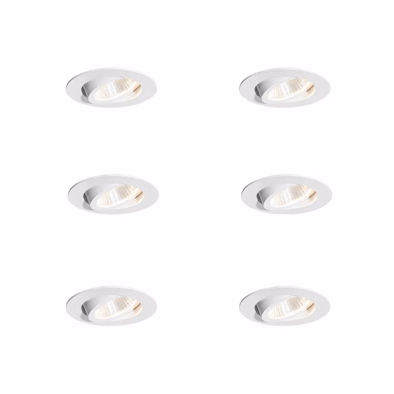 QAZQA Professional Set van 6 dimbare LED inbouwspots wit, IP65, rond