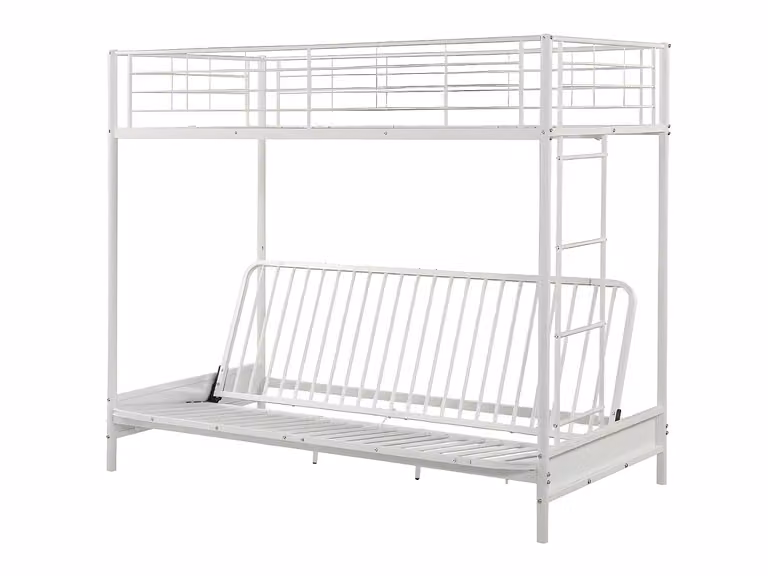 MODULO V Hoogslaper met geïntegreerde slaapbank en matras, Wit, Metaal, 90 x 190 cm