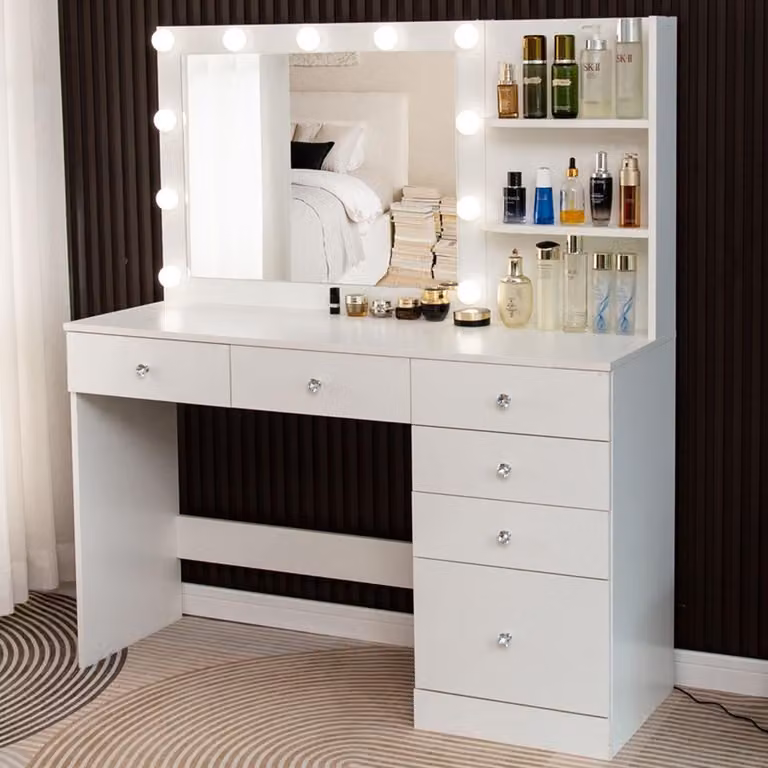 Zesso Make-uptafel voor volwassenen, wit, B: 120 cm, D: 40 cm, H: 137 cm