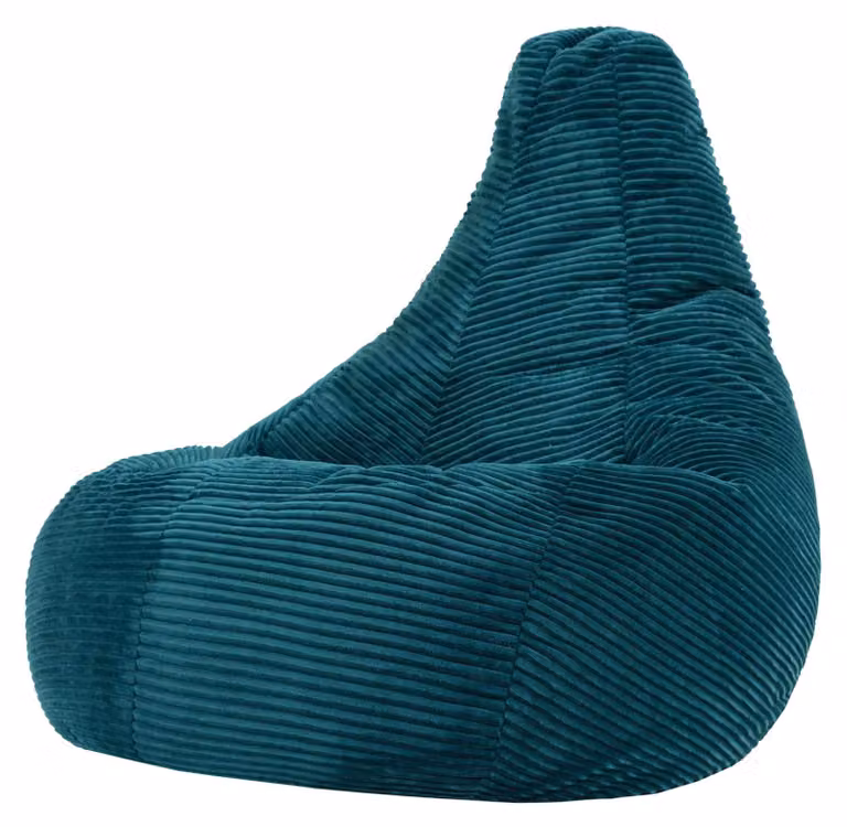 Icon Dalton XXL zitzak van corduroy met vulling, blauwgroen