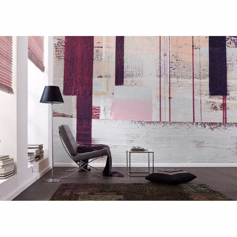 home24 Fotobehang Horizon Blazing Abstract Modern Multicolour Pink B: 500 cm, H: 280 cm
