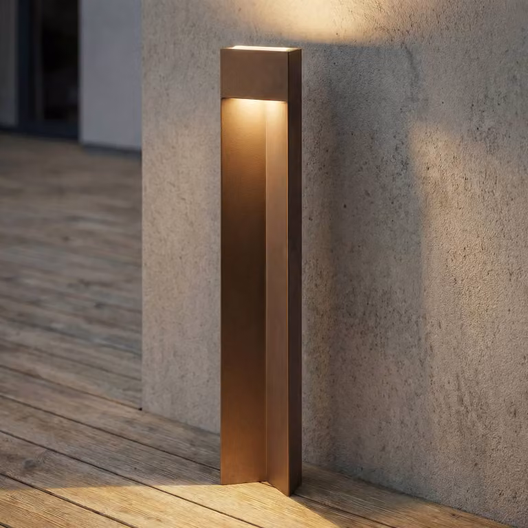Lucande Kaholo LED tuinpadverlichting - Bruin - Aluminium - 90 cm - Modern - IP44