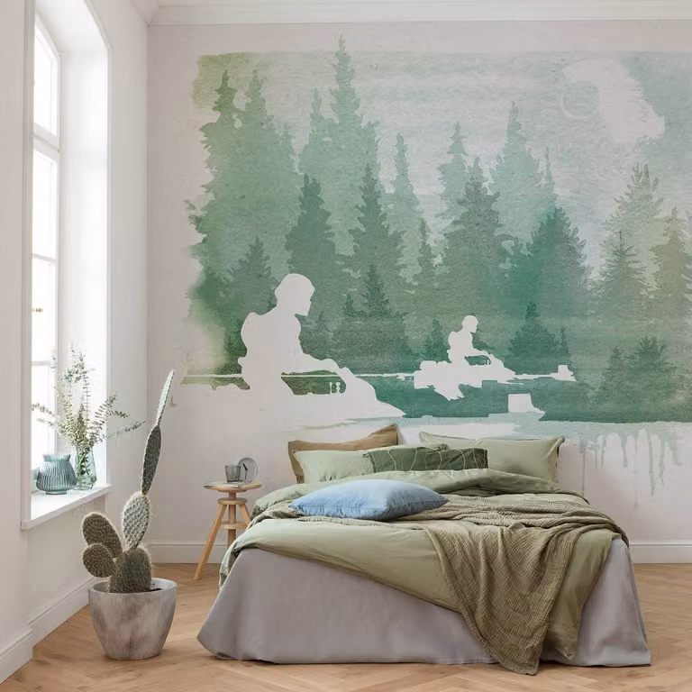 home24 Fotobehang Star Wars Endor Speeders B: 350 cm, H: 280 cm