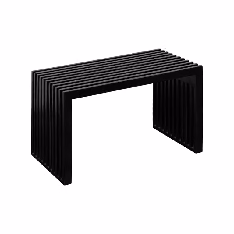 Lewis & Loft Halbankje Lexi - Zwart - FSC gecertificeerd mangohout - B/D/H: 73 x 35 x 43 cm