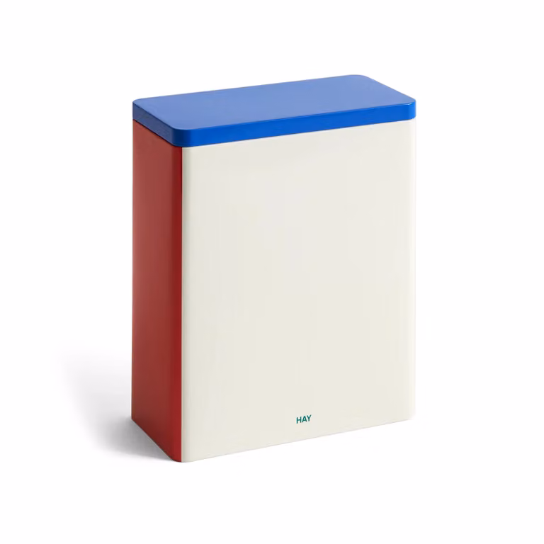 HAY Tin Container voorraadpot x-large wit-blauw-rood van metaal